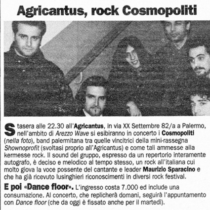 Agricantus, Rock Cosmopòliti